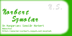 norbert szmolar business card