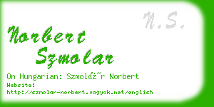 norbert szmolar business card